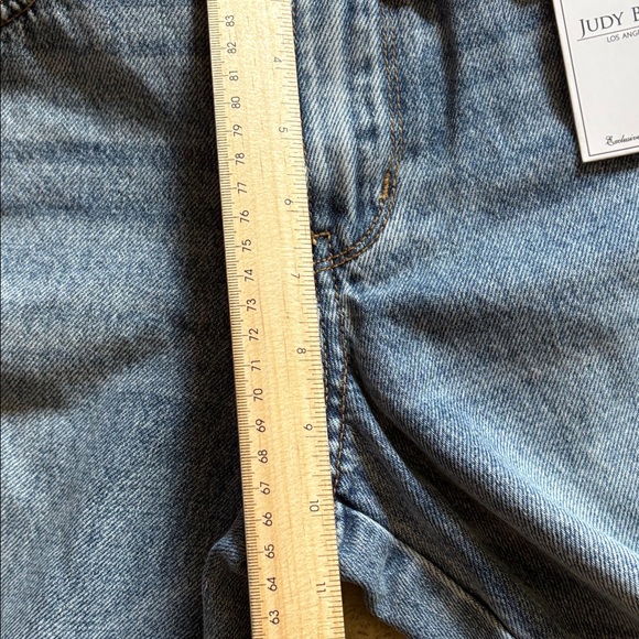 Judy Blue Distressed Straight Leg Jeans - Light Blue Rigid front - Picture 7 of 13